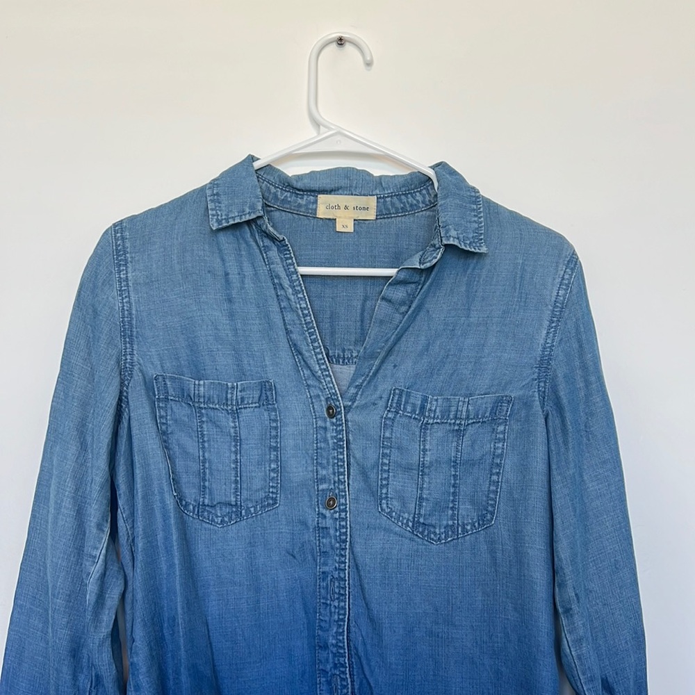Cloth and stone denim top from Anthropologie! Fun ombré effect!